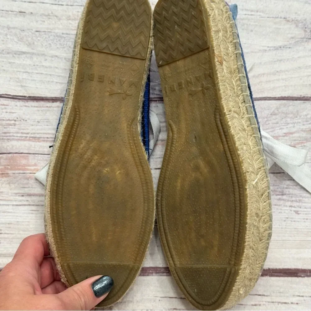 Manebi Striped Platform Striped Double Sole Espadrille Shoes Size 39 = US 9